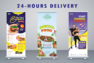 design professional roll up and billboard banner for your business