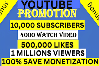 organic usa youtube video promotion, kick promotion, yt monetization