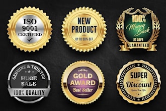 design clean badge, shield, circe, monogram, stamp, seal, emblem logo