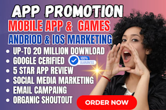 ios mobile android app promotion game app install marketing google ads  reviews