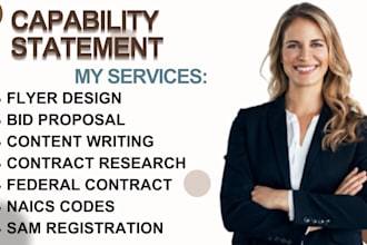 write and design a professional and strategic government capability statement