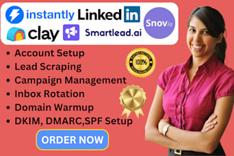 manage instantly ai, snov io, smartlead ai, clay com for cold email outreach