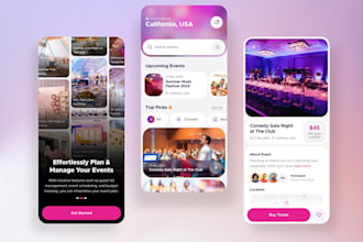 create concert ticket app, sports event booking app, live event booking app