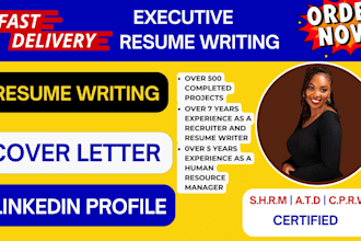 deliver professional full executive resume writing service