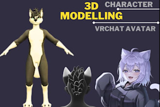 create custom vrchat avatar, nsfw, furry, vtube avatar, vr character, vrc, vrm