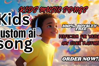 create custom ai song for kids music lyrics, al voices for any generes youtube