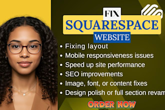 fix squarespace revamp design seo optimize and  speed up website