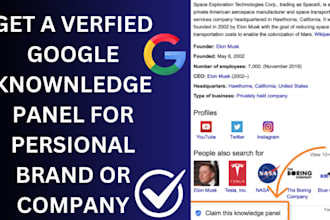 create google knowledge panel, knowledge graph  for personal or company