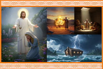 illustrate bible themed illustration children story book illustration amazon kdp