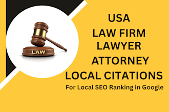 create manually USA lawyers, law firm niche citations for local SEO