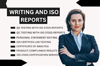 provide qc and qa test with reports from iso 17025 lab