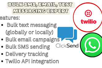 do bulk SMS email text messaging whatsapp campaign using twilio