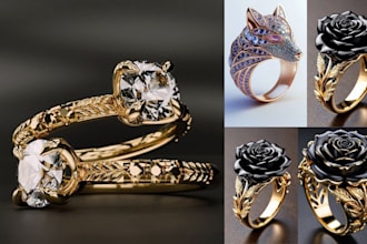 create stunning 3d cad jewelry designs jewelry retouch photorealistic rendering