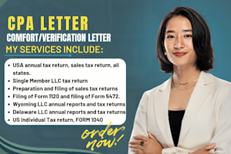 prepare CPA letter mortgage letter CPA comfort letter audit financial statement