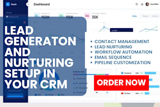 setup lead generation, nurturing, drip campaign, workflow automation in your CRM