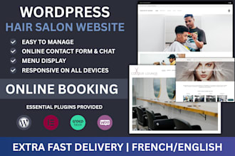 design a professional hair salon website with online booking