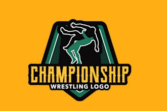 design high quality wrestling logo for you with my own