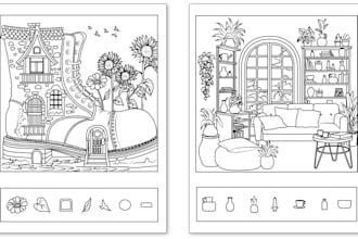 do vector line art or hidden object picture  illustrations