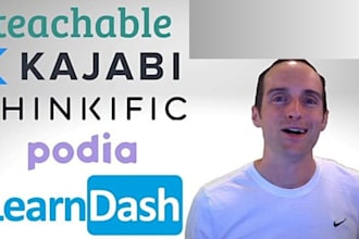 setup your thinkific learnworlds teachable kajabi online school website