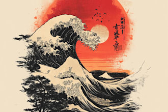 make japanese anime manga illustration for t shirt
