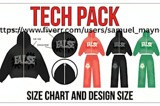 create fashion tech pack, clothing tech pack, technical drawing, flat sketches