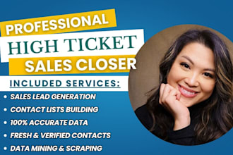 be your sales closer sales representative for high ticket sales b2b sales