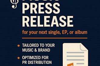 write a professional music press release for your next single, ep, or album