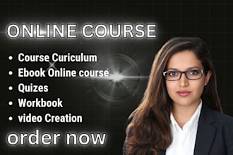 do online course content, course curriculum, lesson plan, ebook, slides design