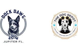 do modern minimalist dog, pet and animal logo design