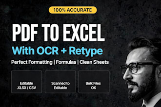 ai powered PDF to excel conversion, data entry, ocr data