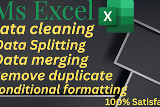 do data cleaning, splitting, merging, remove duplicate