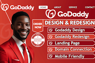 develop godaddy website, clone godaddy website design redesign godaddy design