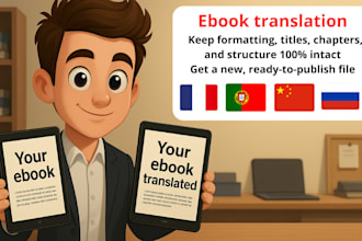 translate your ebook in japanese arabic italian french