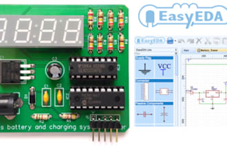 design circuit and pcb layout using kicad, easyeda, gerber files