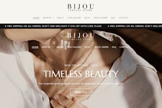 design shopify website, jewelry store, fashion website, clothing store, skincare