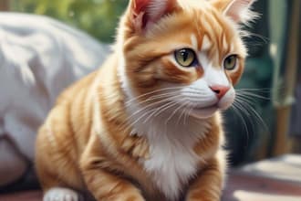 draw a cute pet, cat, dog portrait in my art style
