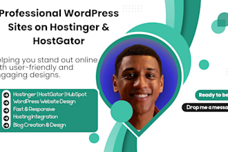 design hostinger wordpress blog hostgator website and hubsport webabor