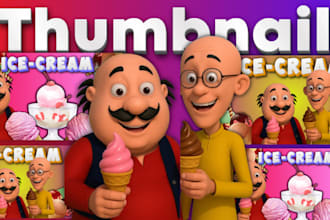 create viral animation cartoon youtube thumbnail