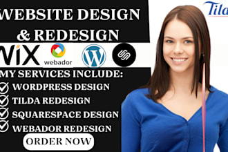 design webador, redesign wordpress tilda wix, squarespace hubspot landing page