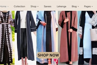 design highly profitable abaya shopify islamic wear store clothing hijab website
