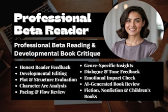 beta read, critique, do developmental editing for your book or manuscript