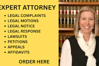 draft court pleadings, motion, lawsuit, complaint, petition, appeal, answer, nda