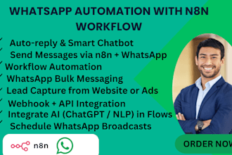 build whatsapp automtion using n8n, twilio, ai chatbot and whatsapp api