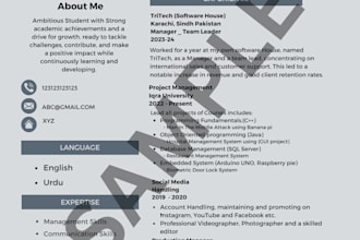 design a professional resume or CV using canvas