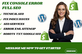 fix search console errors, optimize XML sitemap, schema markup, and robot txt