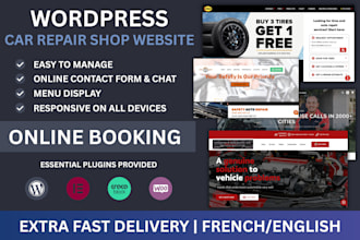 design a professional auto repair shop website with booking