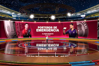 do 3d news studio,  studio set, talk shows stage, podcast studio