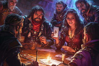 draw dnd character or dnd party art illustration