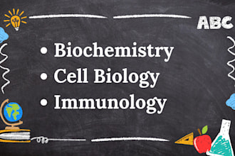 help with biochemistry, cell biology and immunology