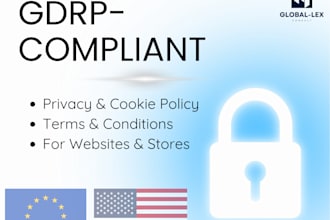 website legal documents gdpr, privacy, terms